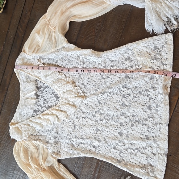 Anthropologie Wide Sleeve Sheer Lace Top - Picture 8 of 9